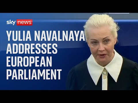 Watch live: Yulia Navalnaya addresses the European Parliament