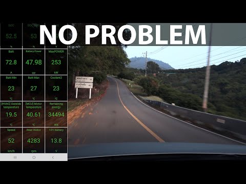 Steep mountain climb with Hyundai Ioniq 72.6 kWh RWD (Doi Ang Khang)