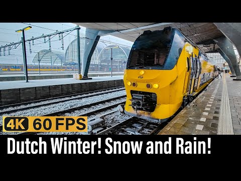 Train Cab Ride NL / Dutch Winter! / Amsterdam - Roosendaal / VIRM IC / March 2023
