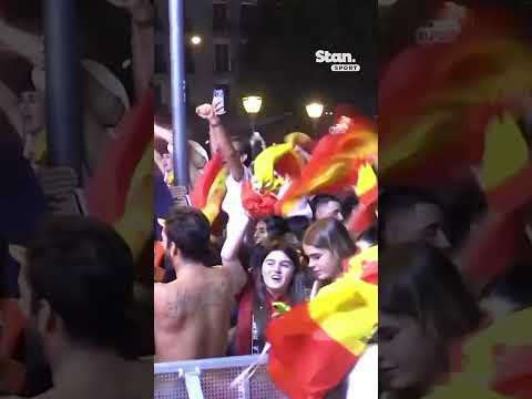 Fans celebrate in Madrid as Spain reach World Cup final 😍🇪🇸 #WorldCup #Spain