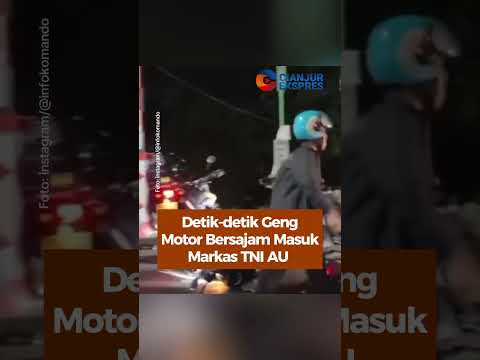 Detik-detik Geng Motor Bersajam Masuk Markas TNI AU #gengmotor #tniau #shorts