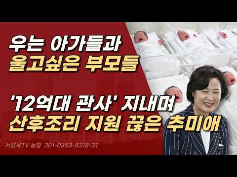 경기도는 파산, 본인은 12억대 관사 살면서, 산후조리비 지원은 싹 끊어버린 '경기도의 <strong>마녀</strong>' 추미애ㅣ서정욱TV