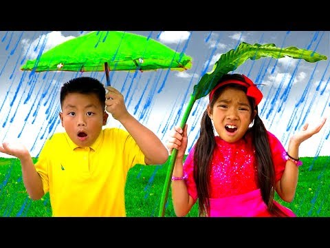 Rain Rain Go Away Song | Emma & Jannie Sing-Along Nursery Rhymes Kids Songs