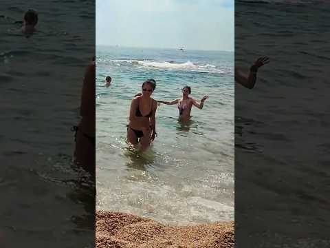 Lloret de Mar Beach, Costa Brava, Spain 🇪🇸 #beach #travel #summer #dji #youtube #shorts #walking