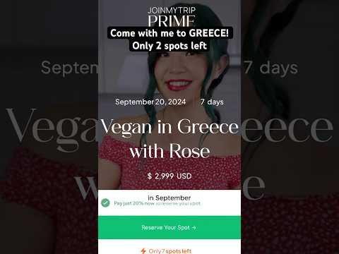 Come to GREECE with ME on a VEGAN FOOD TOUR ?? ONLY 2 SPOTS LEFT