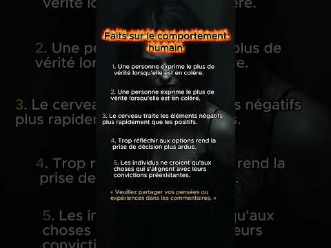 Faits sur le comportement humain