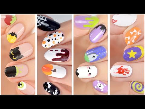 Cute Nail Art 2021 👻 Easy Halloween Nail Design Compilation Using Only A Toothpick!