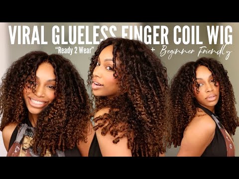 THE NEW VIRAL FINGER COIL WIG + Chestnut Brown Glueless Curly Install | ft. UNice Hair