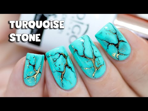 REALISTIC TURQUOISE STONE Nail Art | Indigo Nails