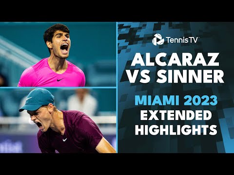 BLOCKBUSTER Carlos Alcaraz vs Jannik Sinner Classic | Miami 2023 Extended Highlights