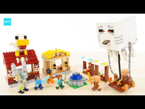 レゴ マインクラフト 巨大！ガストの村襲撃 21273 ／ LEGO Minecraft The Ghast Balloon Village Attack Speed build & Review