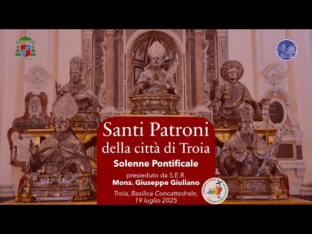 Troia, Basilica Concattedrale, 19 luglio 2025, Solennità dei Santi Patroni della città di Troia, compatroni della Diocesi di Lucera-Troia: Eleuterio, vescovo e martire; Ponziano, papa e martire; Anastasio, diacono e confessore; Secondino, vescovo e confessore; Urbano, papa e martire. Solenne Pontificale, presieduto da S.E.R. Mons. Giuseppe Giuliano, Vescovo di Lucera-Troia, durante il quale il seminarista Alessandro de Pasquale è stato ammesso tra i candidati all'Ordine Sacro del diaconato e del presbiterato.