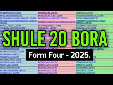 SHULE 20 BORA MATOKEO YA KIDAT