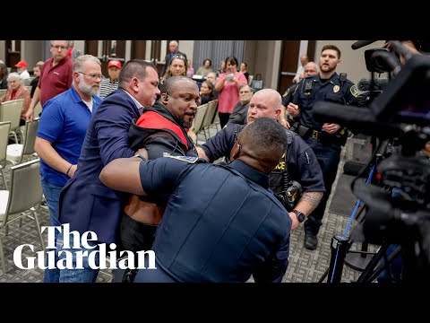 Police use Taser on protester at Marjorie Taylor Greene town hall