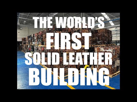480,000 lbs of Recycled Leather, 29,250 Cows Baled To Build With. How We Did It