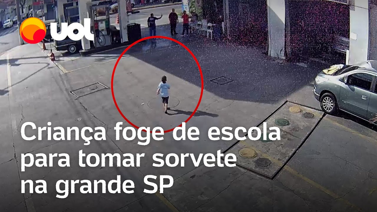 Criança de 4 anos foge de escola para tomar sorvete na grande SP assista vídeo