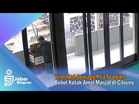 Viral Aksi Seorang Pria Terekam Bobol Kotak Amal Masjid di Cileunyi