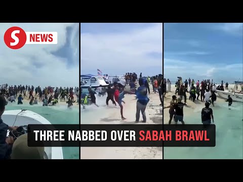Three arrested after Semporna beach brawl