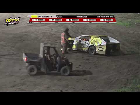 B-Mod Feature | Rapid Speedway | 6-18-2021 - dirt track racing video image