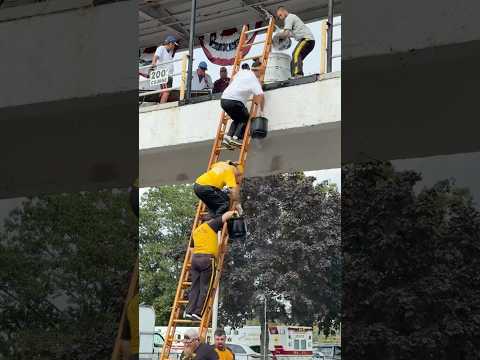 🔥Dumping Buckets🔥 #extreme #teamwork #youtubehighfive @youtubecreators