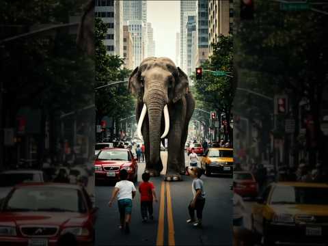 A big elephant #elephant #monkey #jungle #police #people