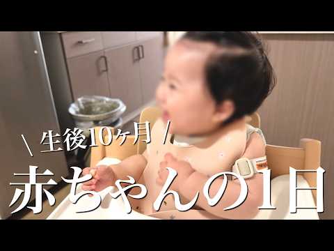 【生後10ヶ月】よく食べよく笑う娘に1日密着!【育児ルーティン】