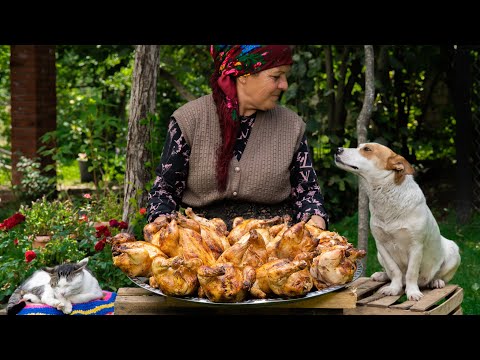 Roast Stuffed Chicken with Rice and Dry Fruits | Village Cooking