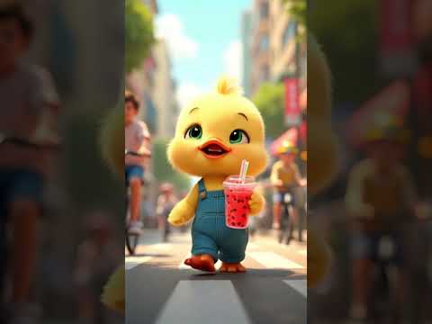 Cute Duckling Dancing with Juice #shorts #happy