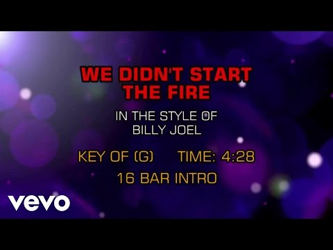 Billy Joel - We Didn't Start The Fire (Karaoke) - UCQHthJbbEt6osR39NsST13g