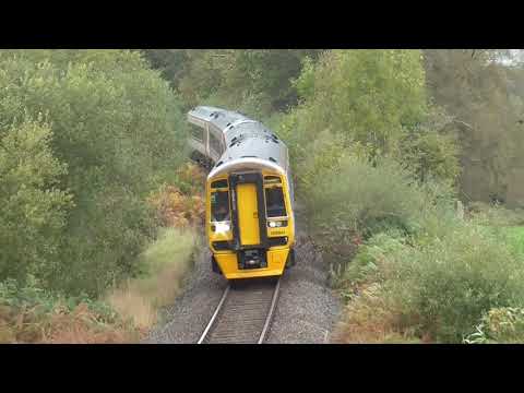 TfW Class 158s 158841 & 158825 Pass Under Pen Y Wern Bridge on The Cambrian Line | I Like Transport