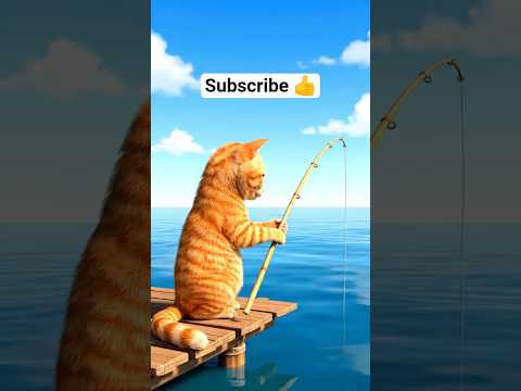 Oren cat is fishing #cat #kucinganggoralucudanimut #funny