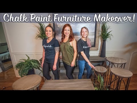 How To Chalk Paint Furniture *DIY*| Distressed Finish Tutorial | Console, Coffee, and Side Tables |