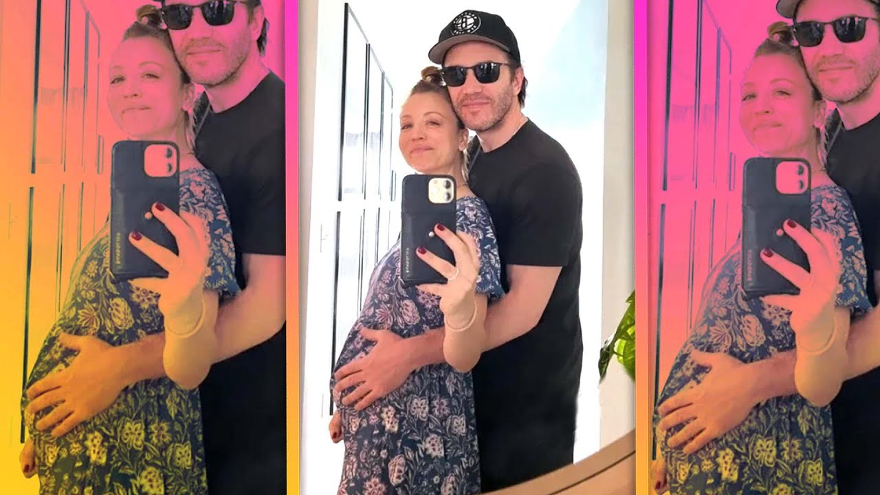Tom Pelphrey Holds Pregnant Kaley Cuoco’s Baby Bump