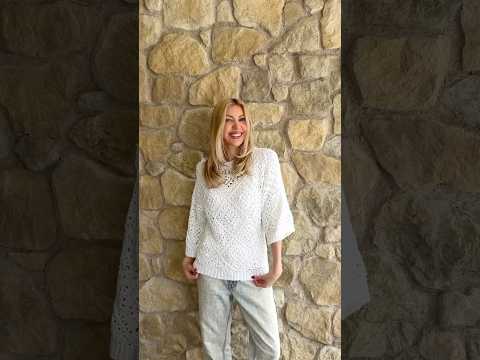 Super easy crochet sweater! Free pattern by me 🥰 #crochet