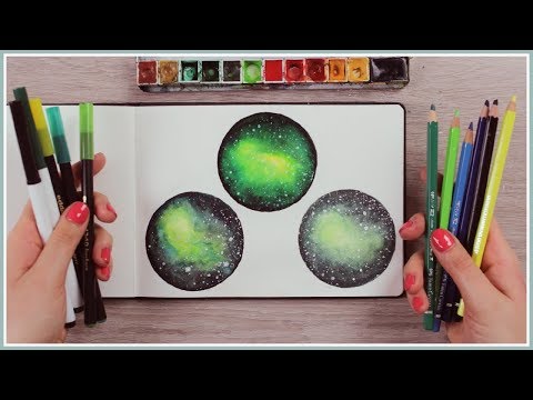 Fake Watercolor Painting Techniques | 3 Ways How to Paint a Galaxy/Nebula
