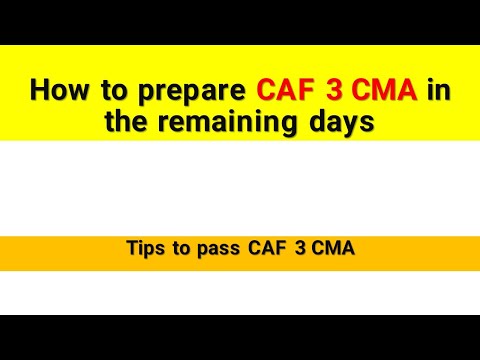 How to prepare CAF 3 CMA  in remaining days || Tips to pass CAF 3 CMA
