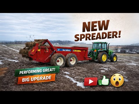 Winter Cleaning With The New Spreader - New Holland 195 Manure Spreader