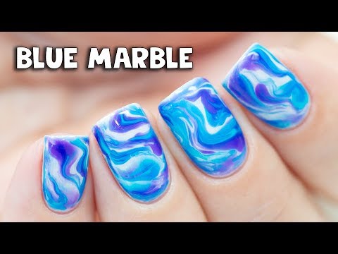 Simple Marble Nail Art for Short Nails