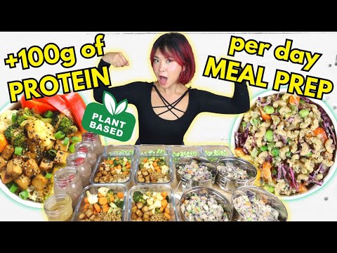 Over 100g of PROTEIN PER DAY MEAL PREP (high protein vegan meal prep)