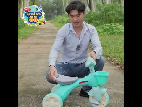 Xe đạp 3 bánh cho bé 219 - Xe chòi mẫu mã mới có đèn phát sáng nhạc