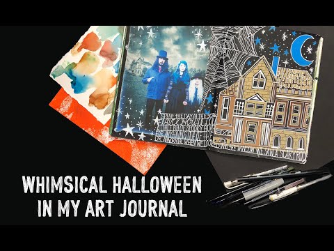 whimsical halloween in my art journal