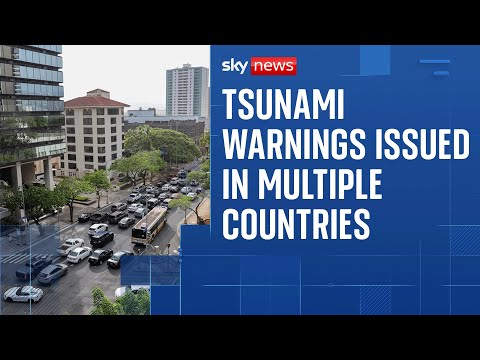 Tsunami warnings issued across Pacific region after earthquake