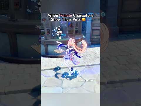 Katherine Reacts Differently to Male and Female pets Characters #genshinimpact #genshin #short