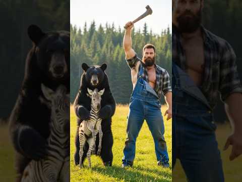 Man protects zebra from Bear attack #Shorts