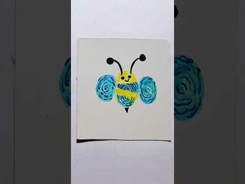 How to make Honeybee (fingerart)🐝🍯#shortsfeed #drawing #art #fingerart