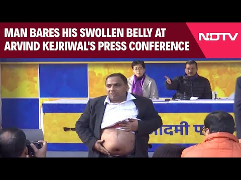 Delhi Polls | Arvind Kejriwal's Big Promise As Man Bares His Swollen Belly At AAP Press Conference