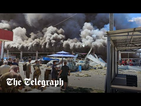 At least 10 killed in Russian missile strike on Ukrainian supermarket