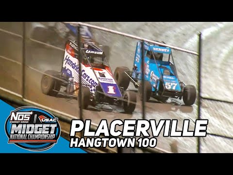 Kyle Larson vs. Logan Seavey | 2023 USAC Hangtown 100 at Placerville Speedway - dirt track racing video image