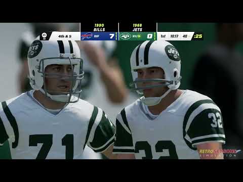 NFL 1990 Buffalo Bills vs. 1968 New York Jets • Full Game Simulation video clip 