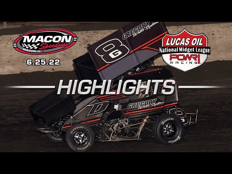 6.25.22 Lucas Oil POWRi 600cc Outlaw Micro Sprint League at Macon Speedway Highlights - dirt track racing video image